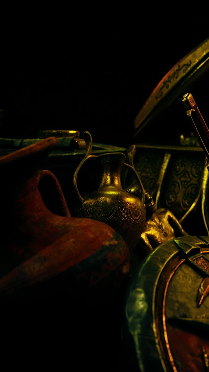 tesoros antiguos: una naturaleza muerta de artefactos