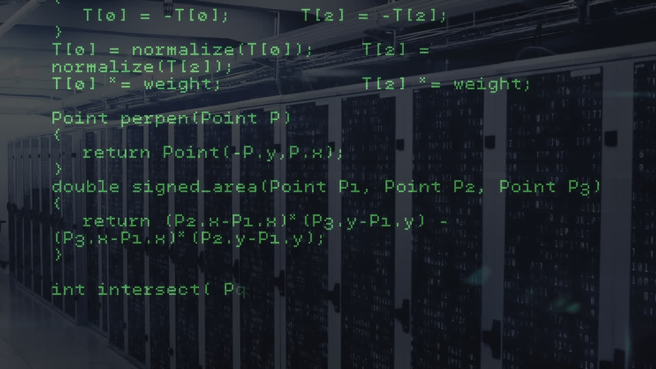 animação do processamento de dados através de servidores informáticos