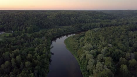 gauja river during sunset