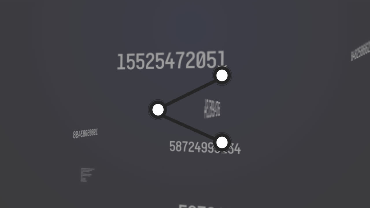 animación digital del icono de la acción contra múltiples números cambiantes en un fondo gris