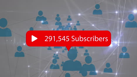 animation of number of subscribers over network of connections