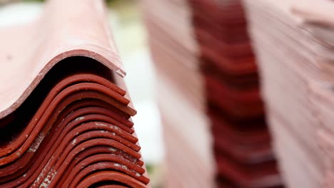 stacked red roof tiles