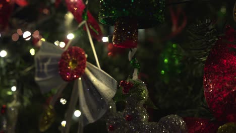 close-up shot of recycled christmas decorations