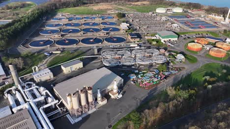 aerial view of waste water treatment plan in sayreville, nj