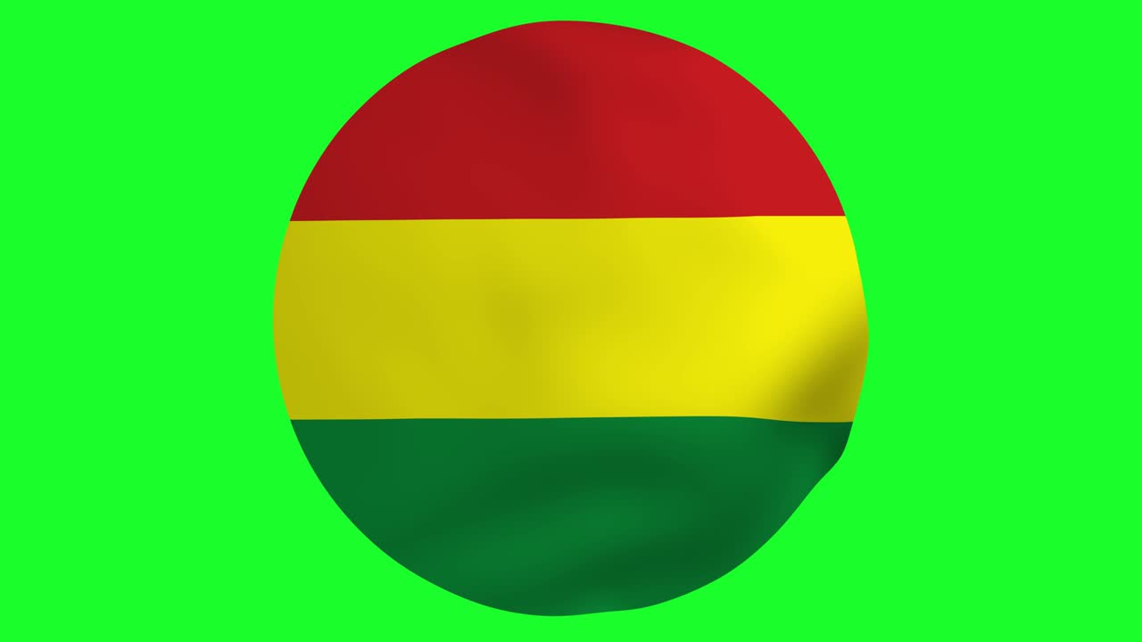 Bolivia Round waving in air 4k UHD Animation