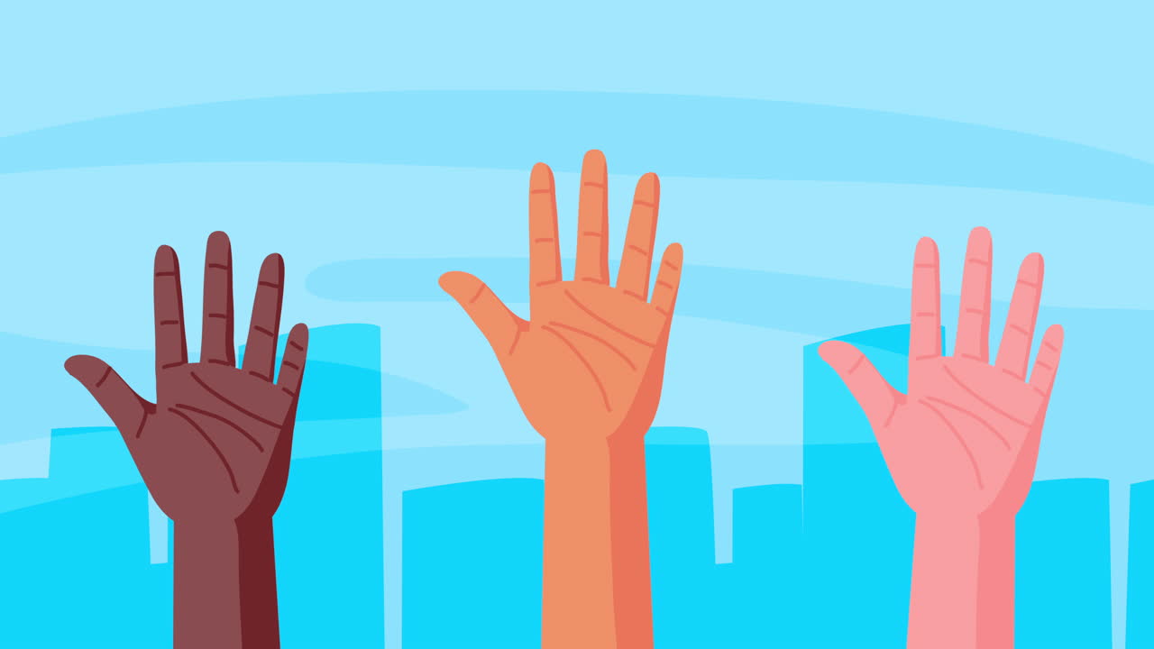 변화를 위해 손을 들고