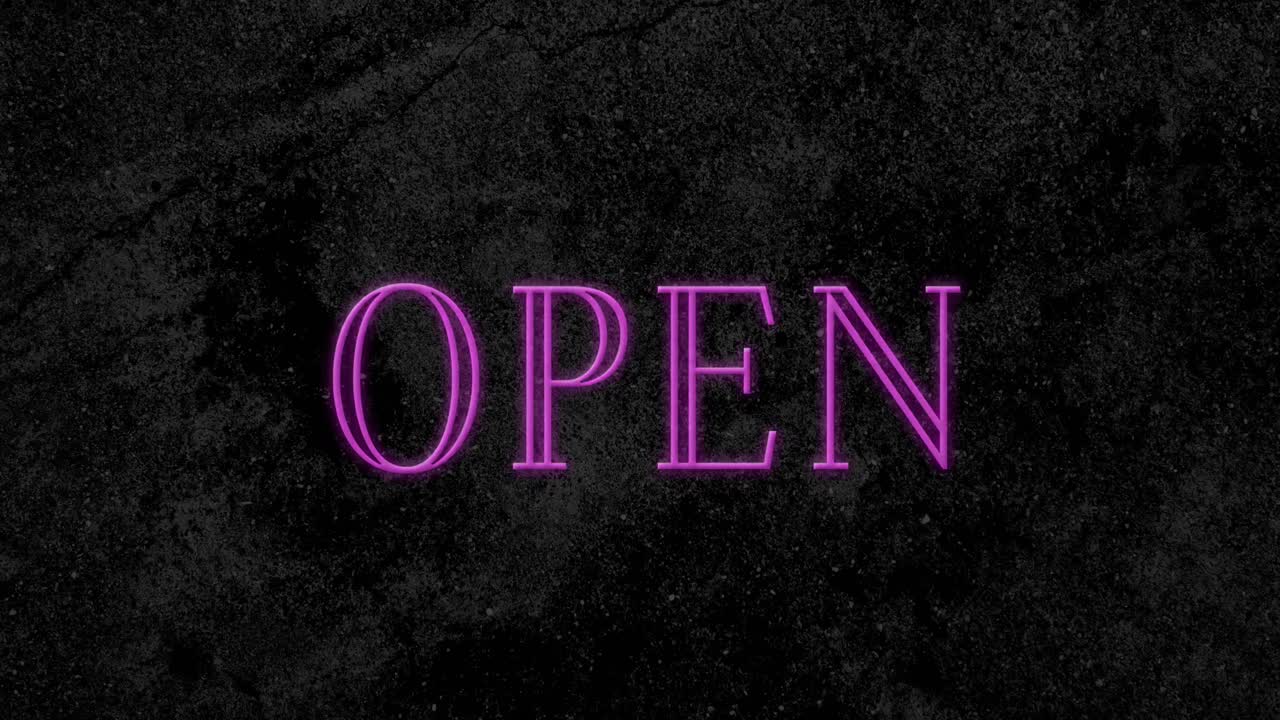 animación de texto abierto brillante 4k