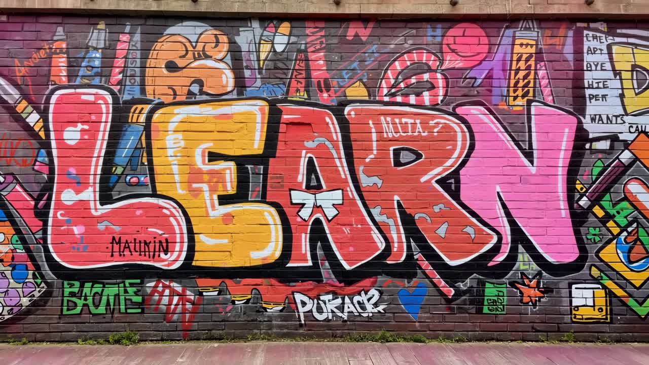 Graffiti su un muro di mattoni