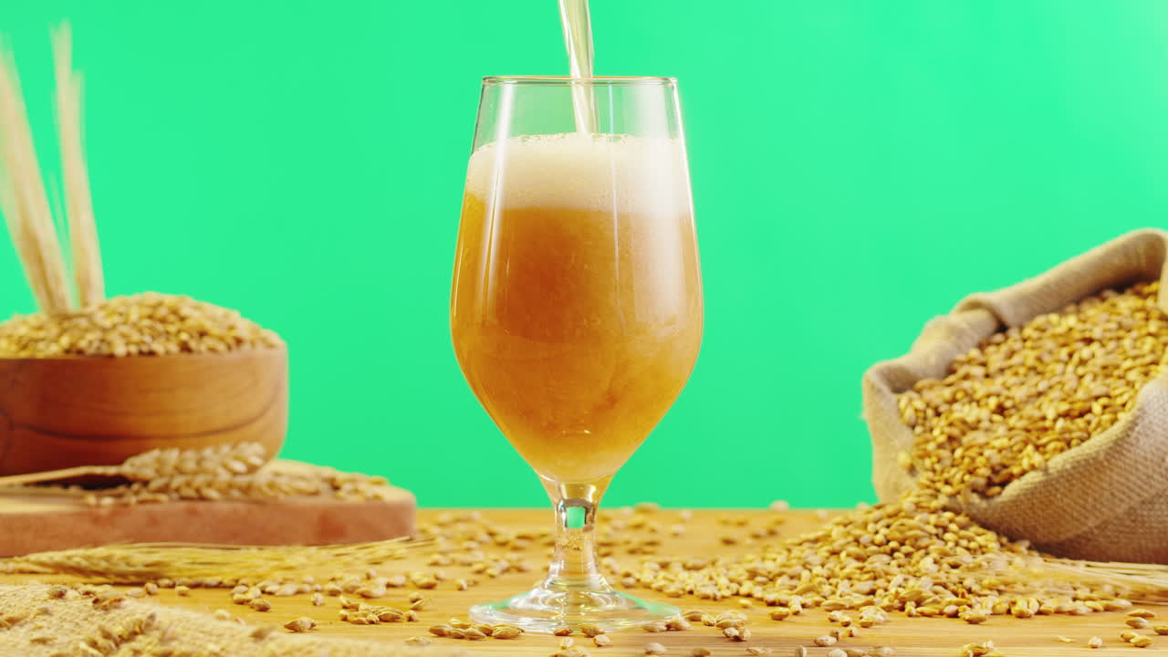 Pouring Wheat Beer into a Glass