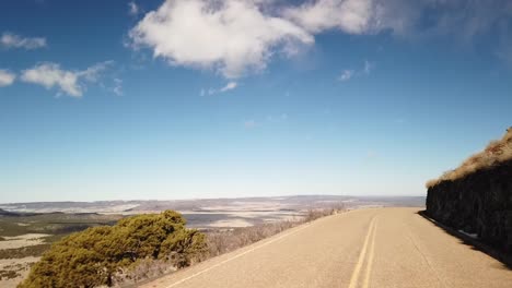 A-drive-down-a-windy-mountain-road-with-amazing-views-in-New-Mexico