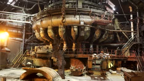 steel plant interior with furnace and machinery