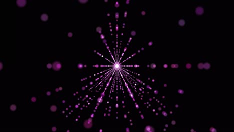un triángulo de luz vuela hacia la cámara, luego las líneas rosas pulsan y las luces crean un fondo intermitente para su texto, mensaje, título o espacio de copia