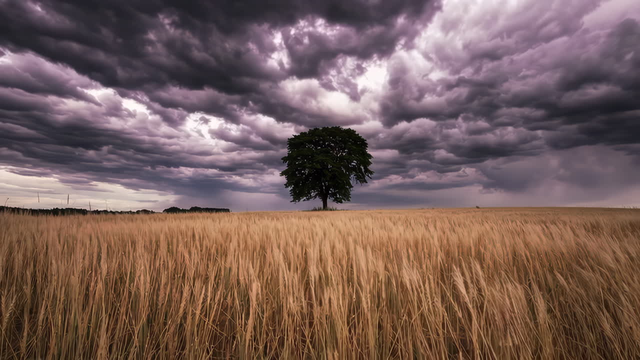 Stormy Sky Over Wheat Field