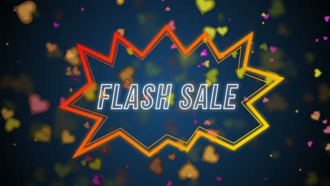 animation of flash sale text in retro speech bubble