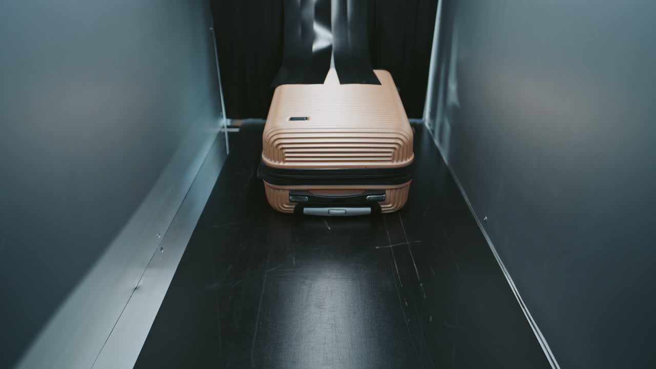 Suitcase in an airport security scanner