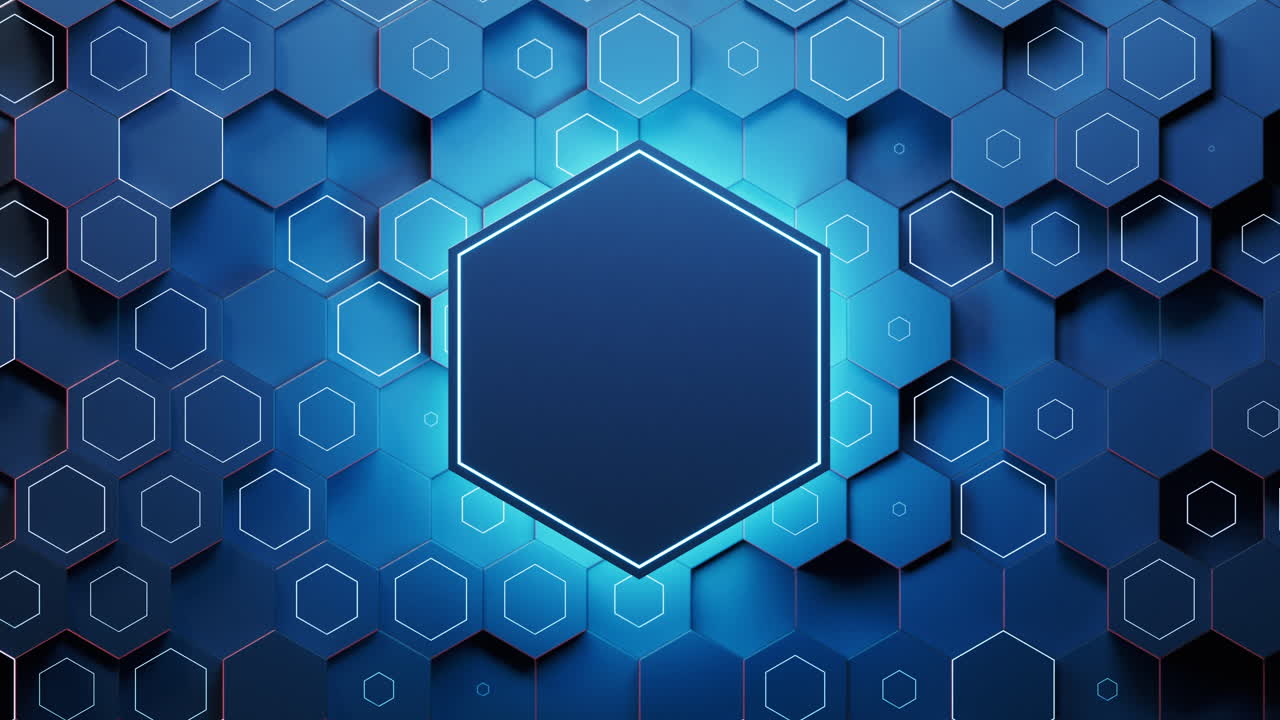 materiales científicos y tecnológicos hexagonales, renderización en 3d.