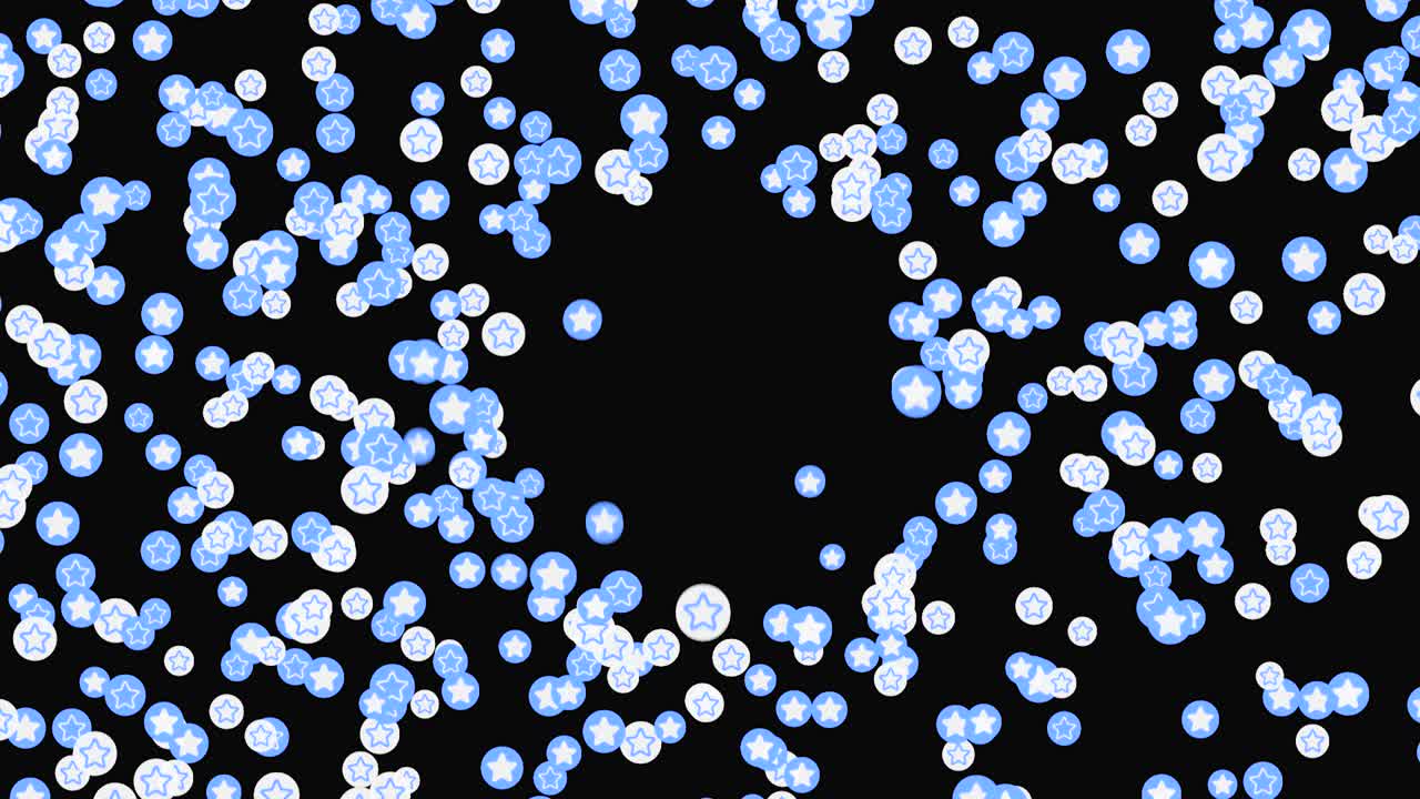 파란색과 색 별 콘페티