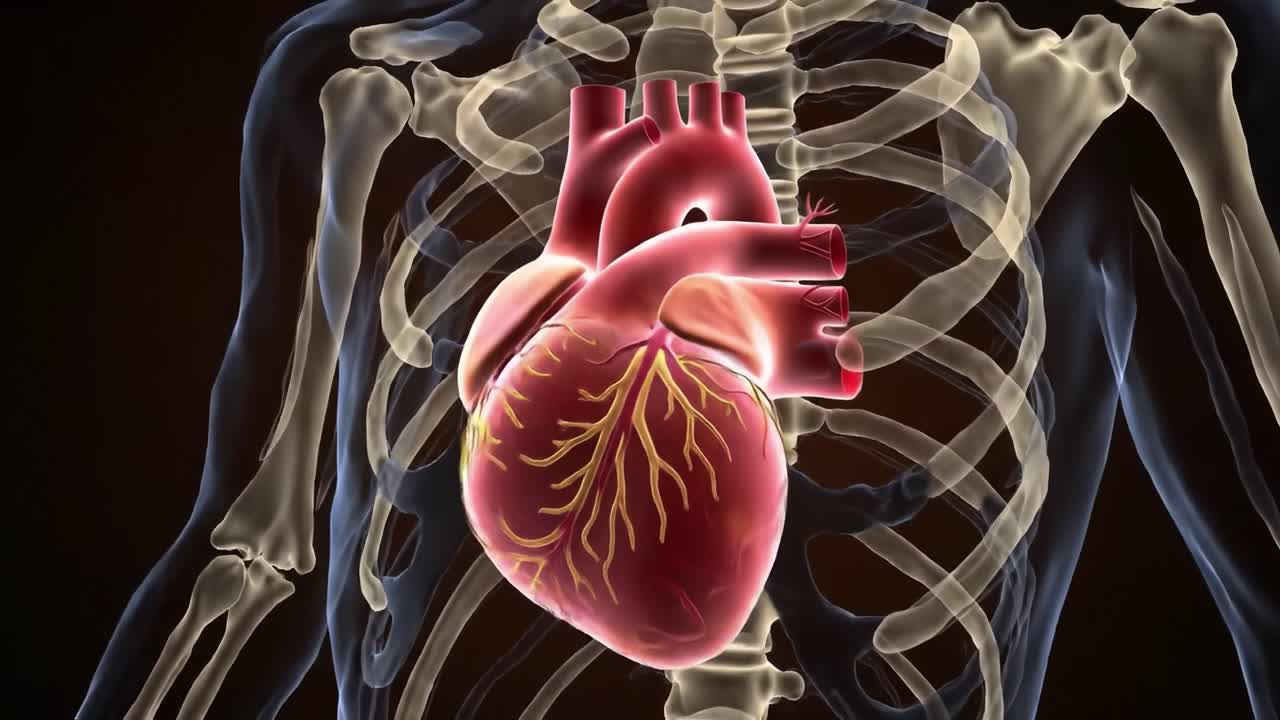 Anatomical Representation of the Human Heart: A Detailed Exploration of Cardiac Structure Within the Skeletal Framework