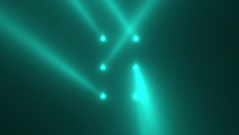 animation motion green glowing spotlight beams on dark background in stage