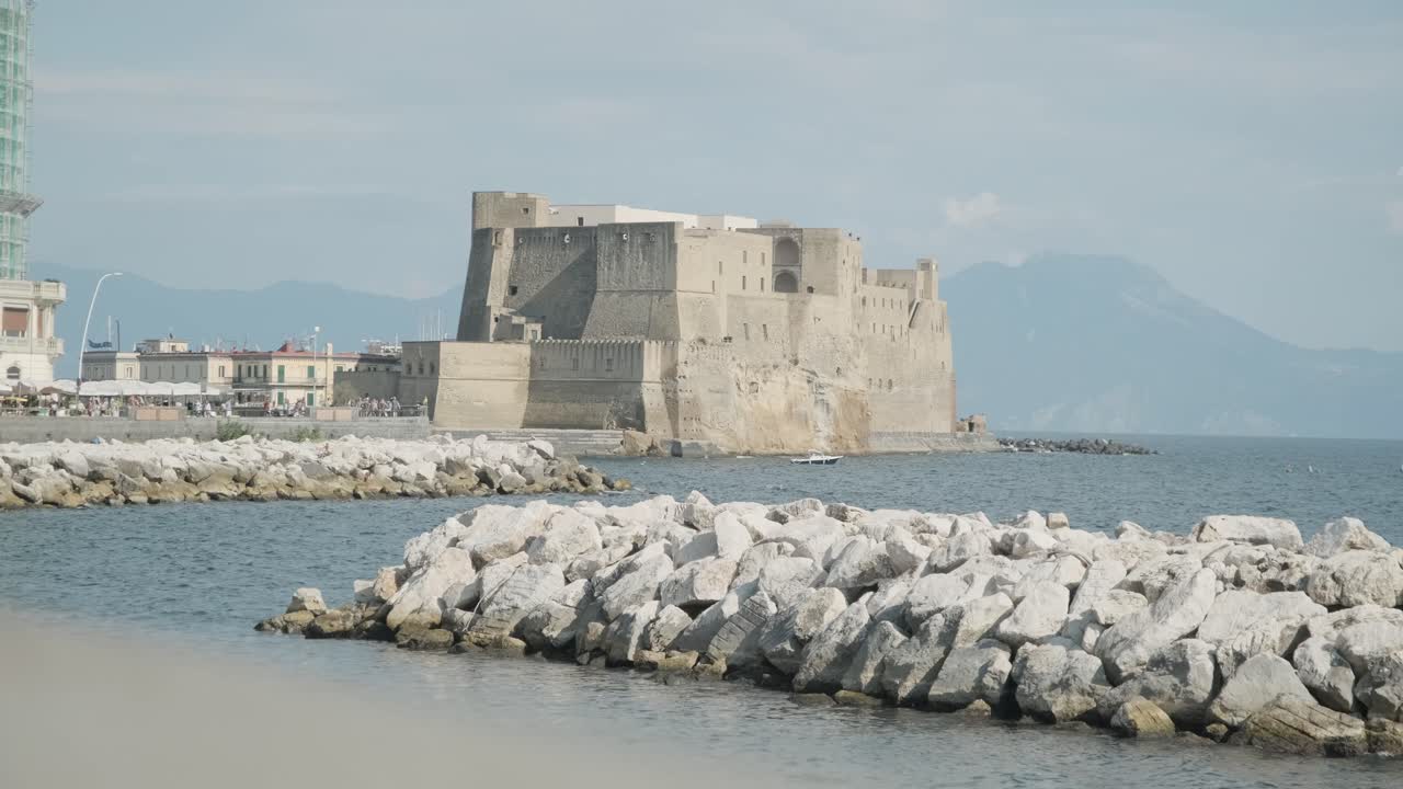 NAPOLI, ITALY - MAY 2, 2022: a view of Castel dell'Ovo, city's oldest castle