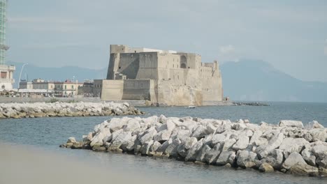 NAPOLI, ITALY - MAY 2, 2022: a view of Castel dell&#039;Ovo, city&#039;s oldest castle