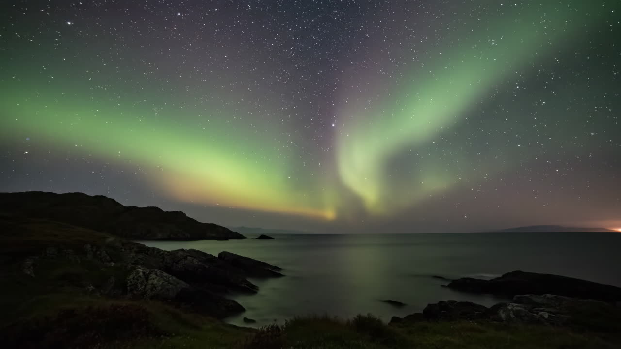 Aurora Borealis over the Sea