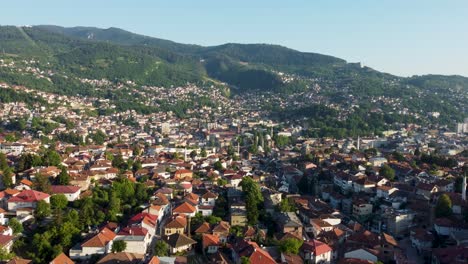 4k aerial footage of sarajevo, the capital of bosnia and herzegovina. this drone video captures the city’s unique blend of ottoman and austro-hungarian architecture