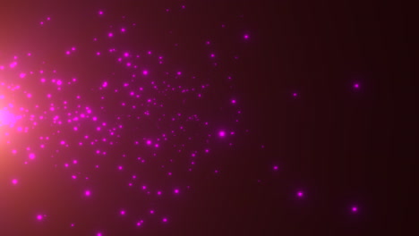 partículas púrpuras en movimiento y estrellas en la galaxia 3.
