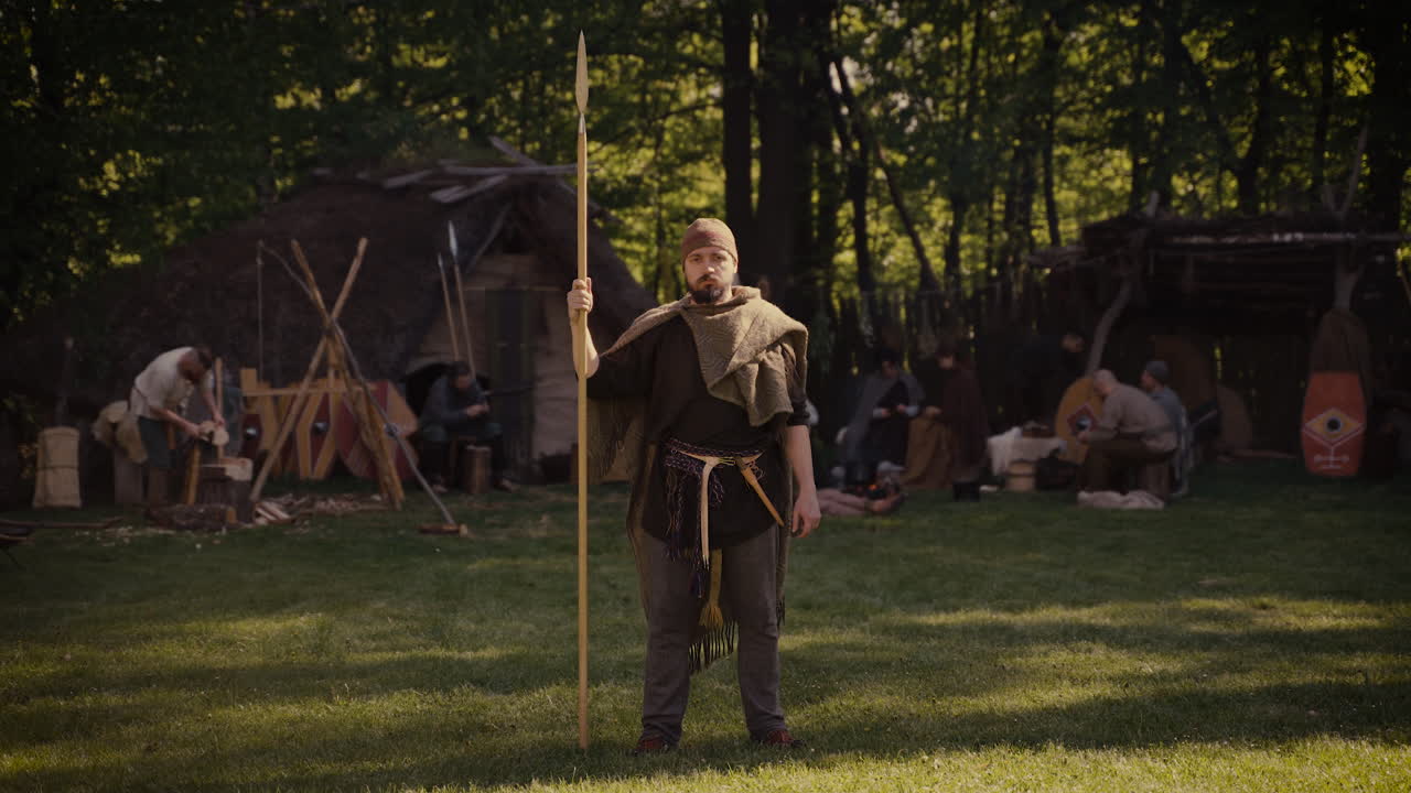 escena del campamento vikingo