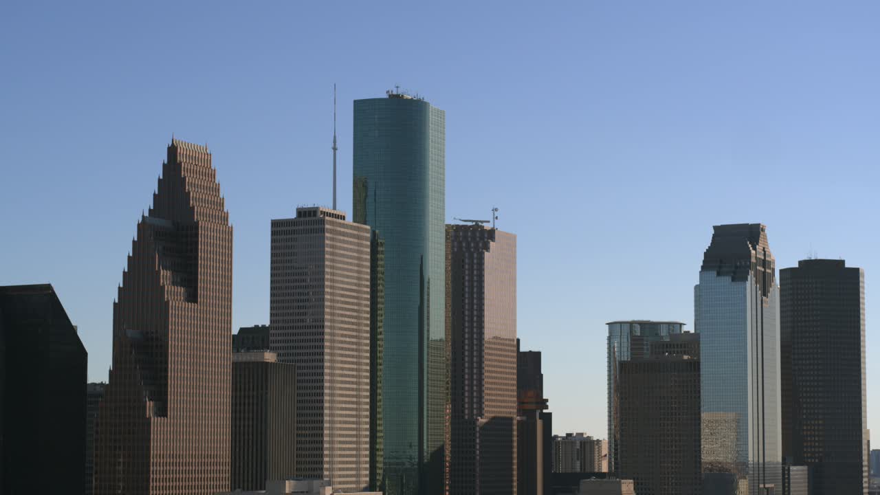 4k aérea del centro de houston, texas