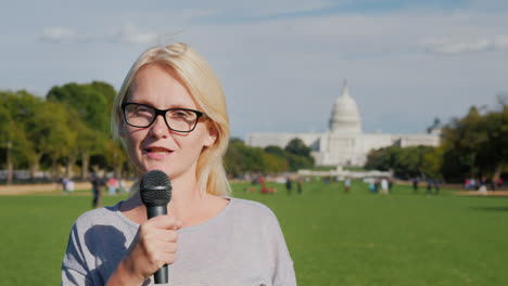 periodista por capitol building dc