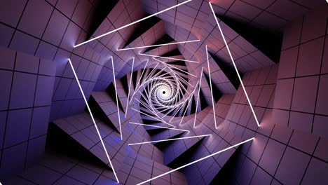 abstract 3d spiral tunnel with neon lights