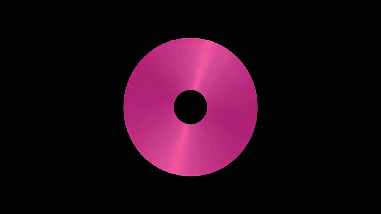 Abstract Pink Metallic Rings Expanding and Contracting on Black Background