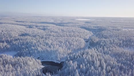 Abendfliege-Sonnenuntergang-In-Lappland,-Finnland