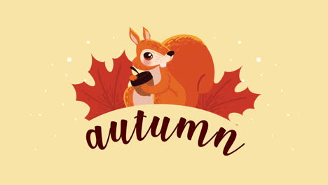 autumn season lettering animation