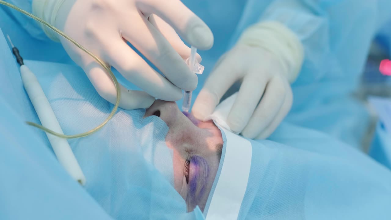 operación de cirugía plástica de blefaroplastia, centrada en el rejuvenecimiento y la modificación de la región del ojo.