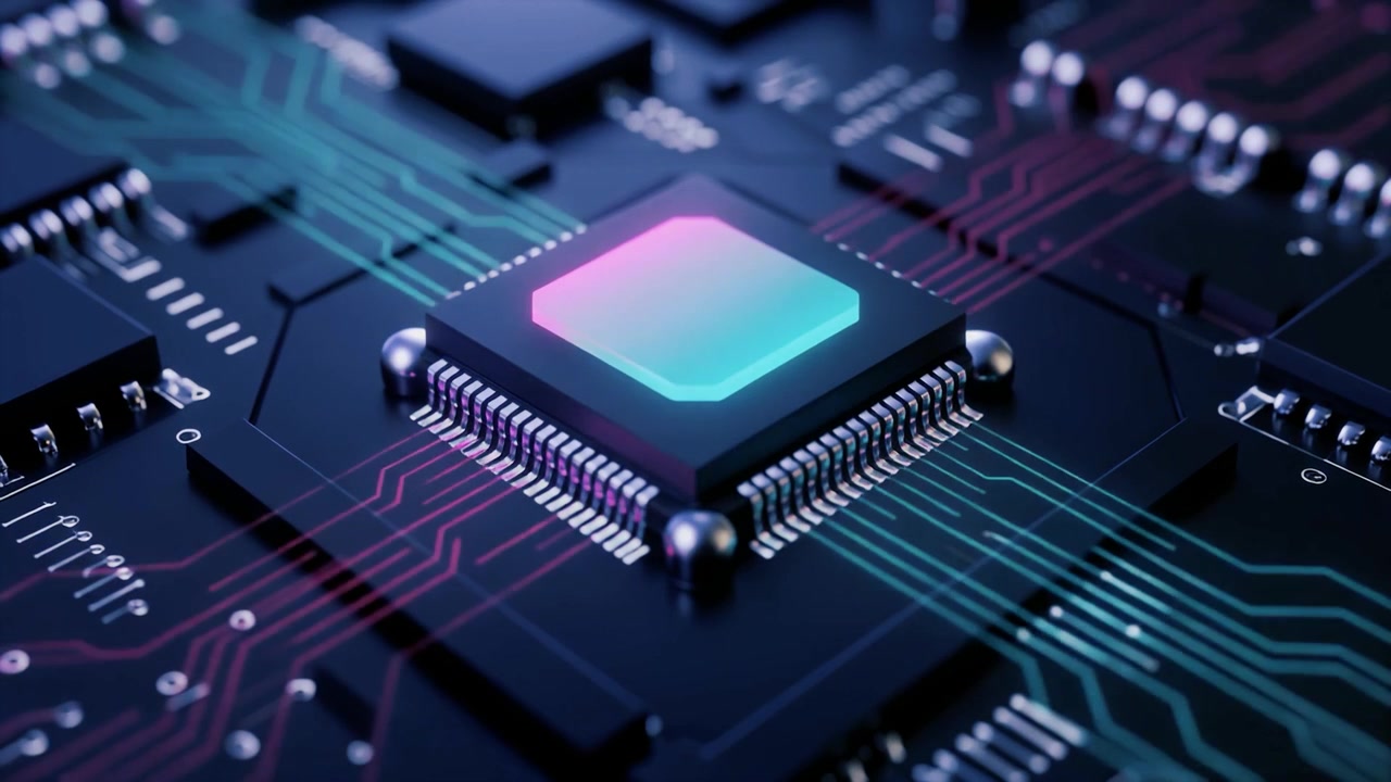 Central Processing Unit-chip med glødende datakredsløb