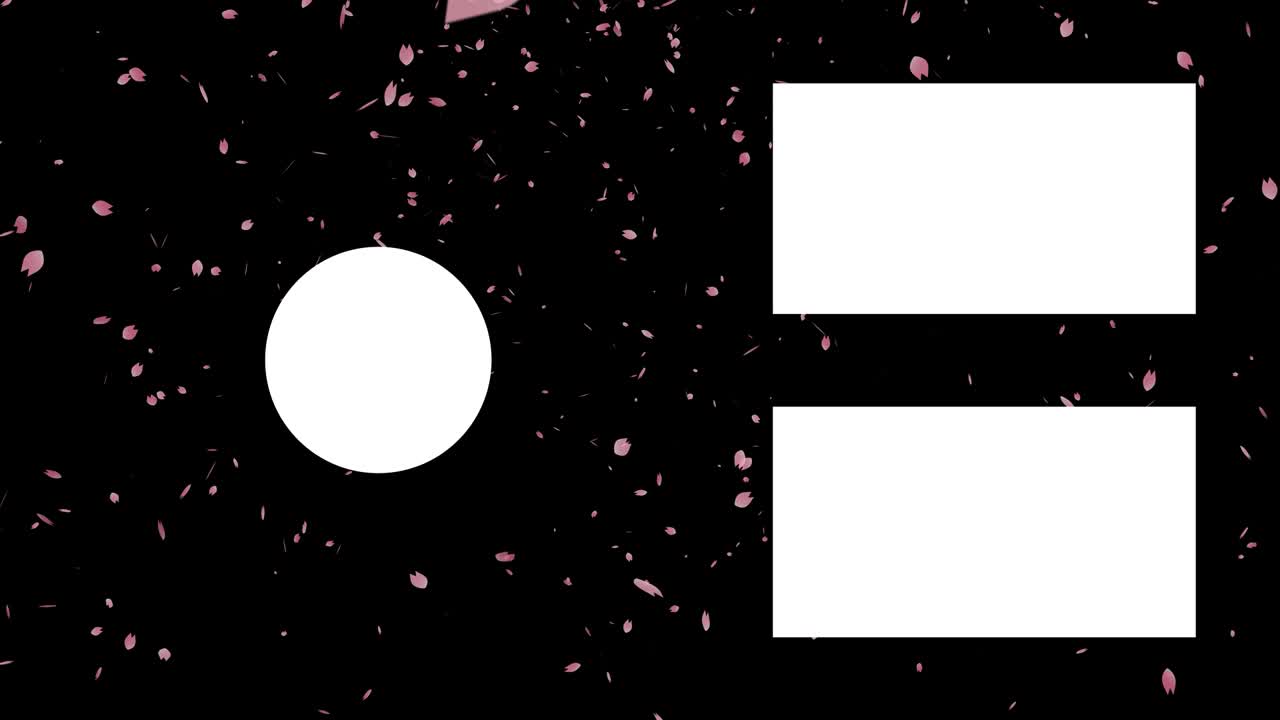 체리 꽃 잎자루 입자 끝 카드 끝 화면 모션 그래픽