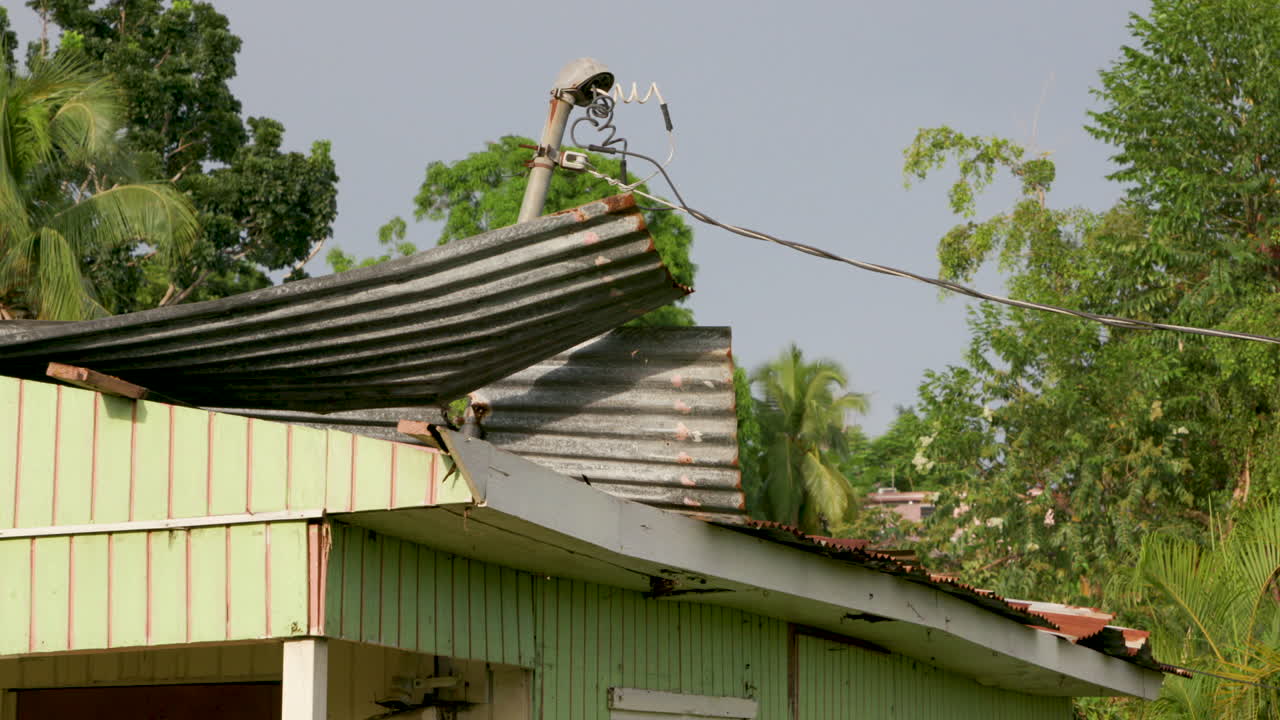 Damaged buildings in Puerto Rico from Hurricane Maria in 2017.