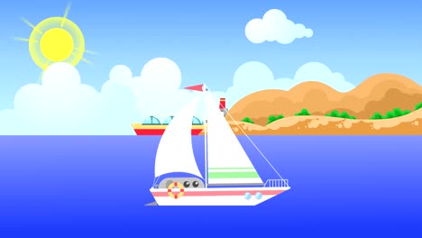 looped animation of a seascape on a summer day
