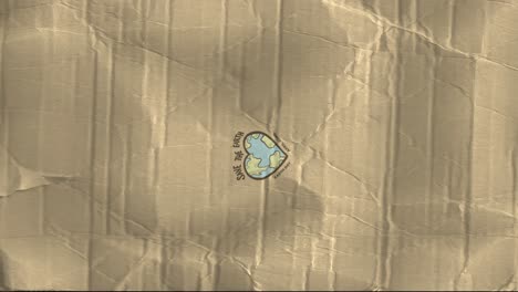 animation of earth day text over heart shape globe