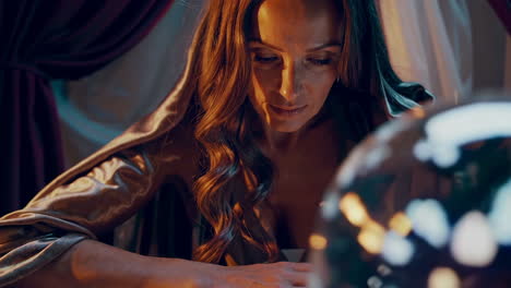 woman fortune teller reading tarot cards