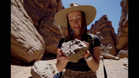 woman exploring a canyon