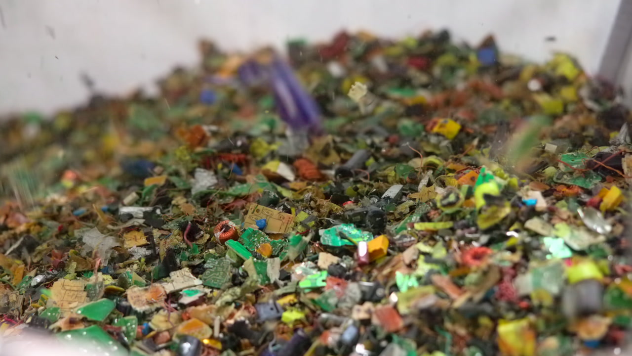 Closeup Of Colorful Craft Confetti Pile With Sparkling Resin Bits And Tiny Sequins Shifting On Studio Tray, . Media