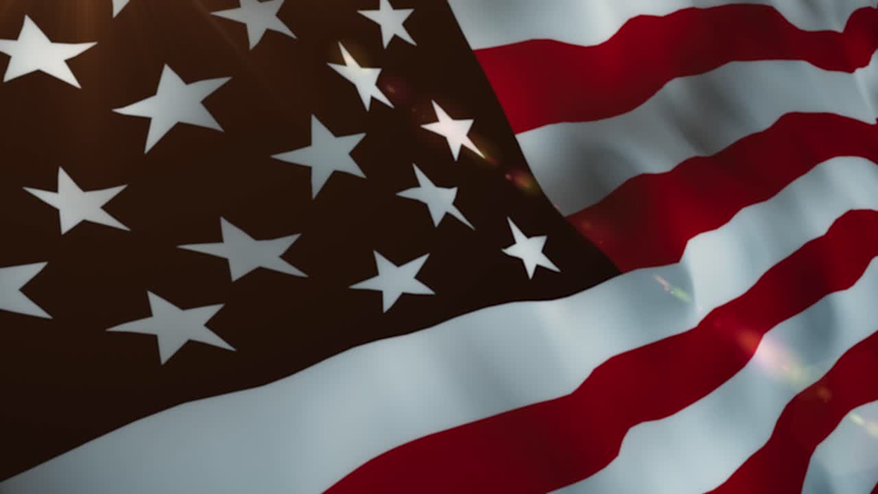 A seamless, realistic loop animation of the American flag waving in the wind. Perfect for patriotic projects, the 4th of July, Memorial Day, corporate videos, or as a powerful video background element