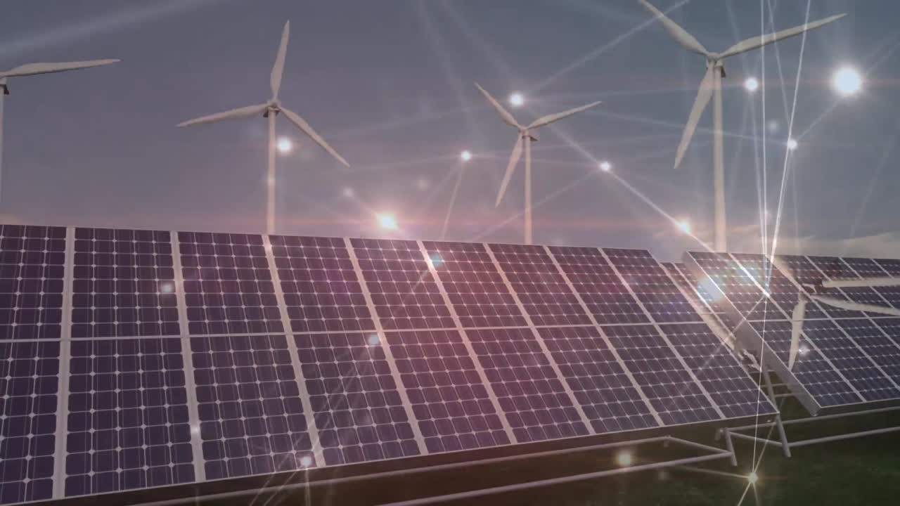 태양광 패널과 풍력 터빈을 통한 연결 네트워크의 활성화