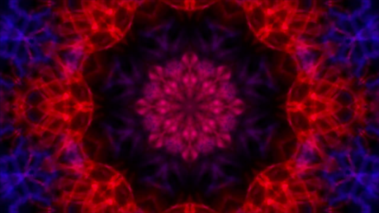 Loop caleidoscopico astratto con forme di fiori. Loop caleidoscopico continuo 4k.