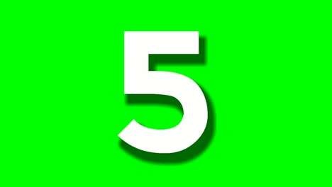 Number-five-5-cartoon-animation-green-screen