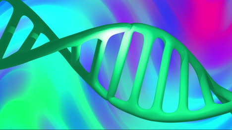 dna strand animation over colorful abstract background