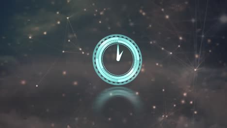 animation of clock moving over network of connections